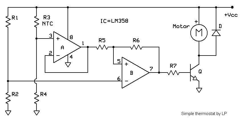 Simple thermostat circuit by LP